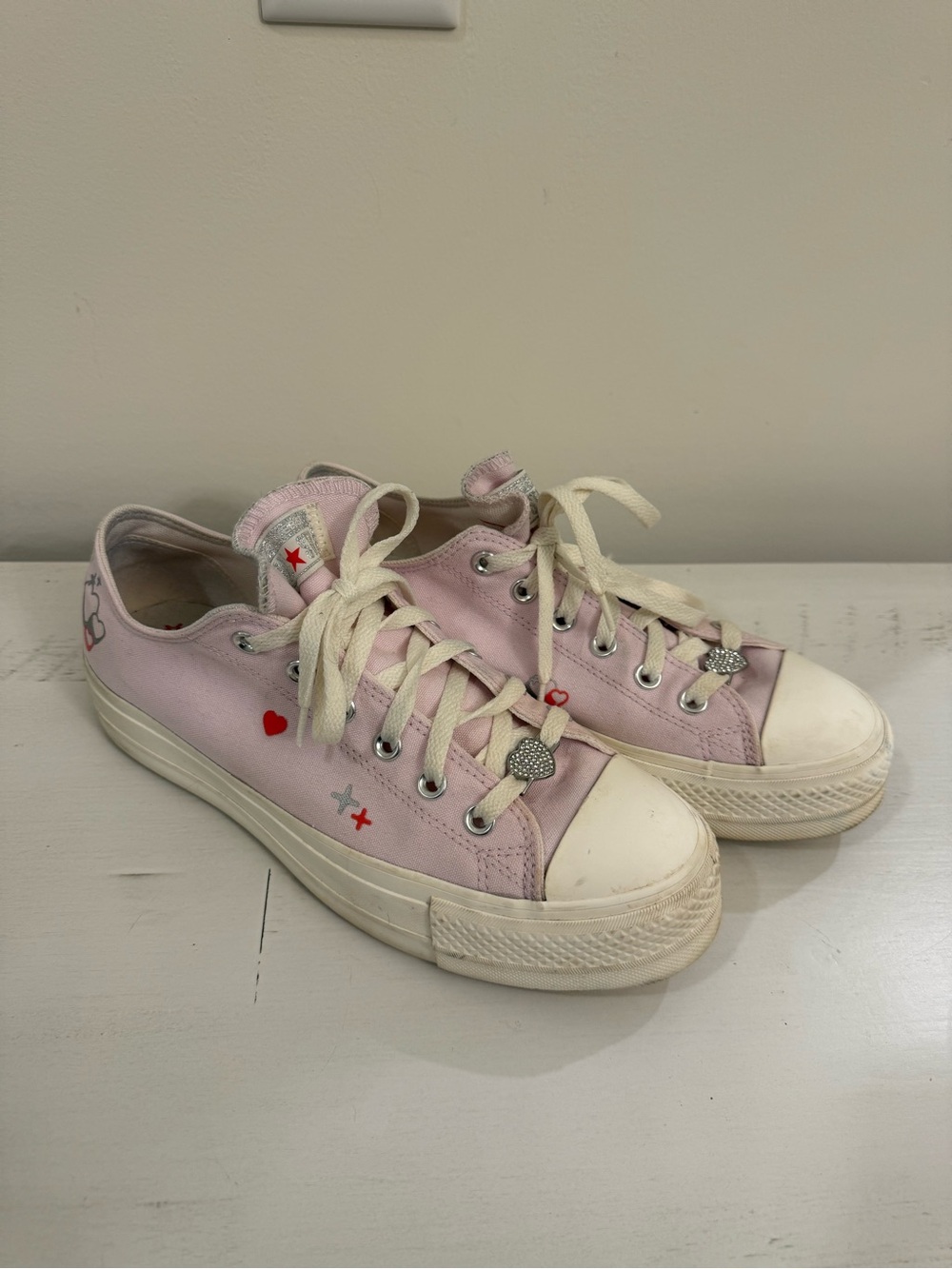 Converse All Star Lift Platform Y2K Heart Womens Sneaker In Lilac US 8
